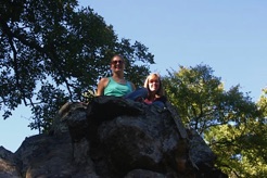 Bethany and Misti climb to the top